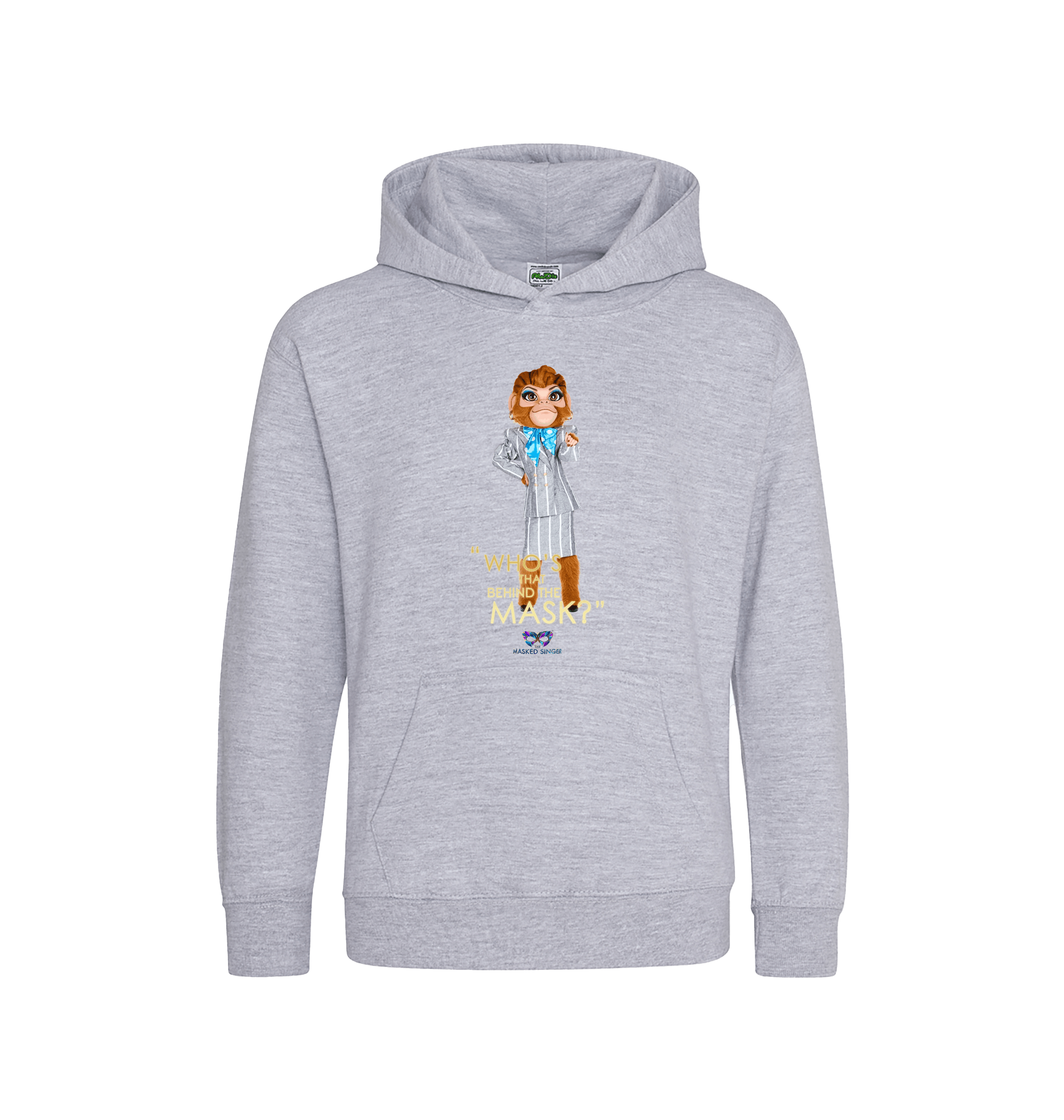 Heather Grey Printed Kids Hoodie Front
